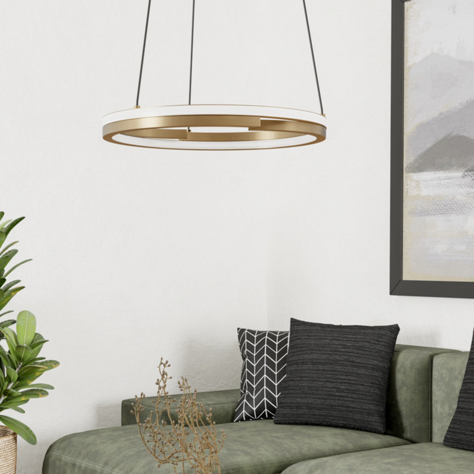 EGLO LED hanglamp MEZZOMONTE, brons, Ø 48 cm, CCT EGLO LED hanglamp MEZZOMONTE, brons, Ø 48 cm, CCT