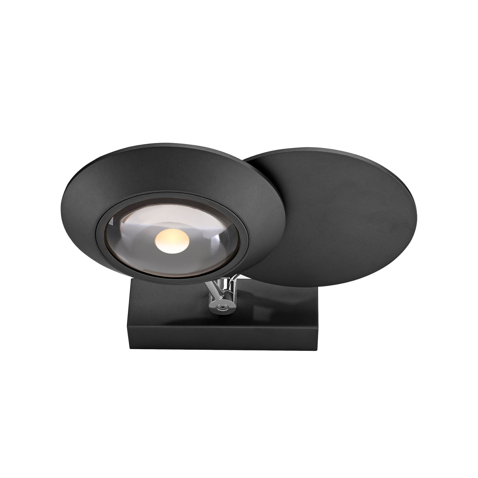Oculis LED-Wandlampe schwarz, 30cm Eisen/Glas, 2-flg. - PURE
