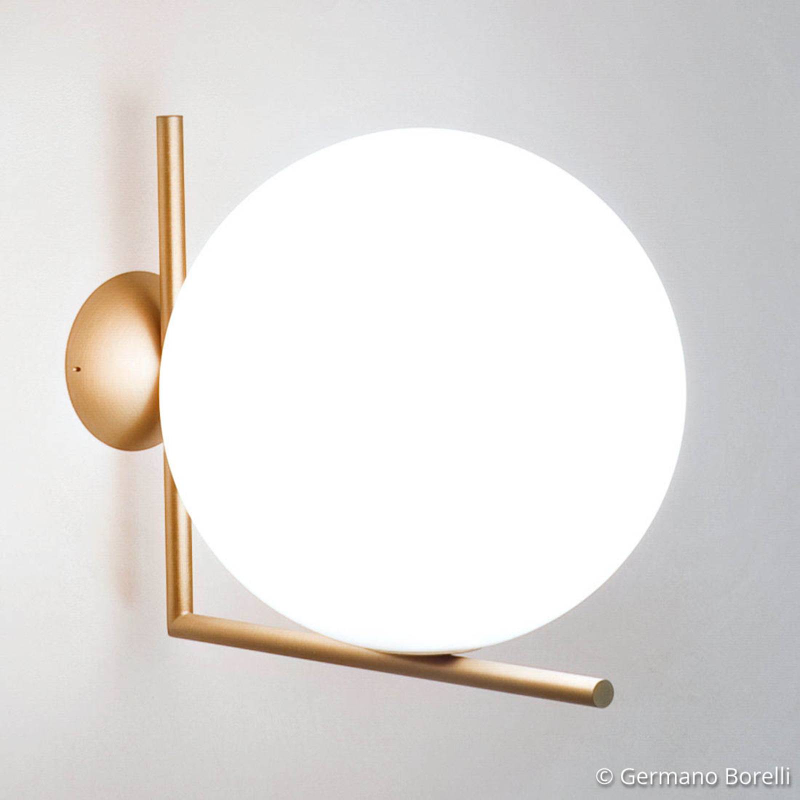 Kinkiet FLOS IC C/W2, mosiądz Ø 30 cm