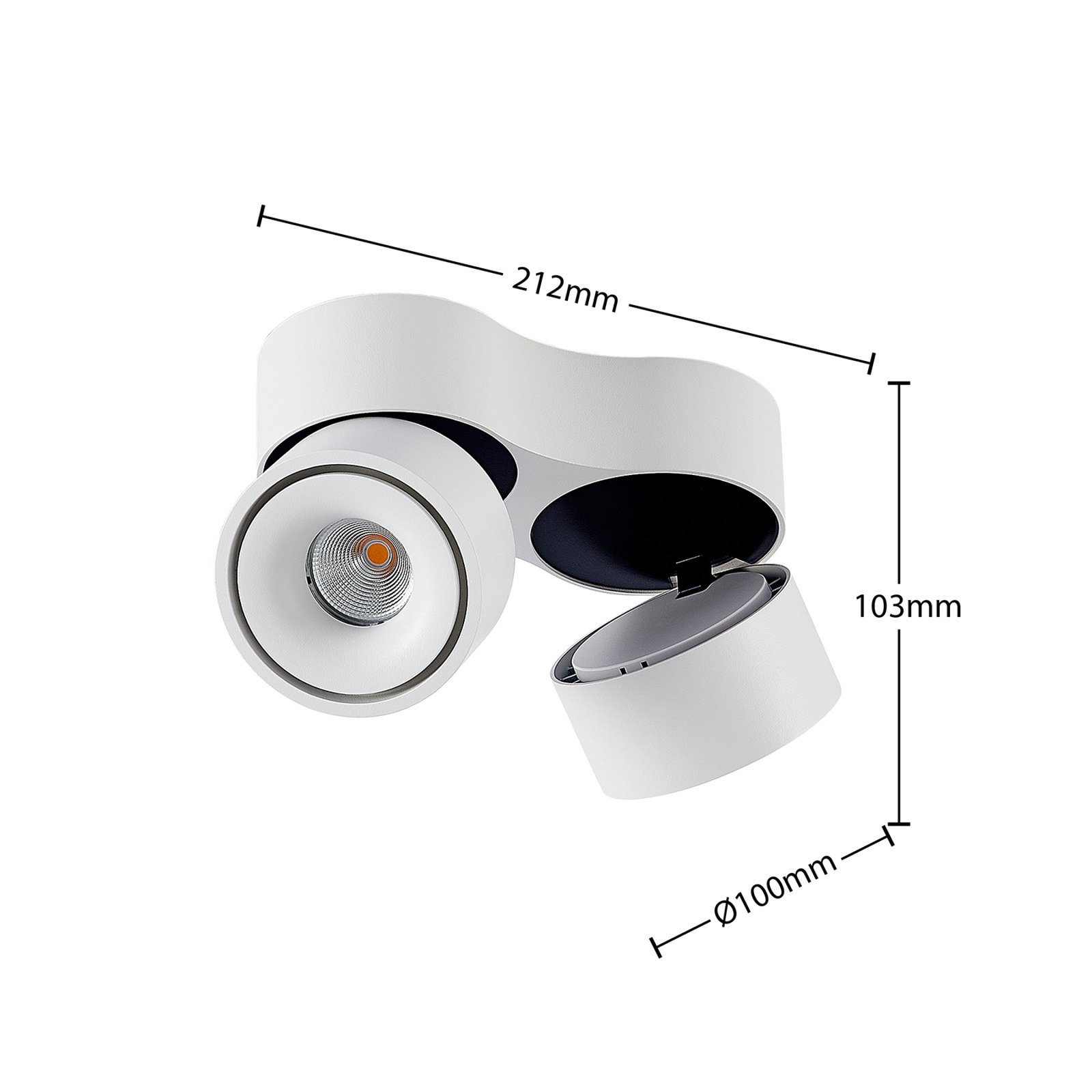 Rotari 2 Påbygningsspot 2x8,9W White - Arcchio