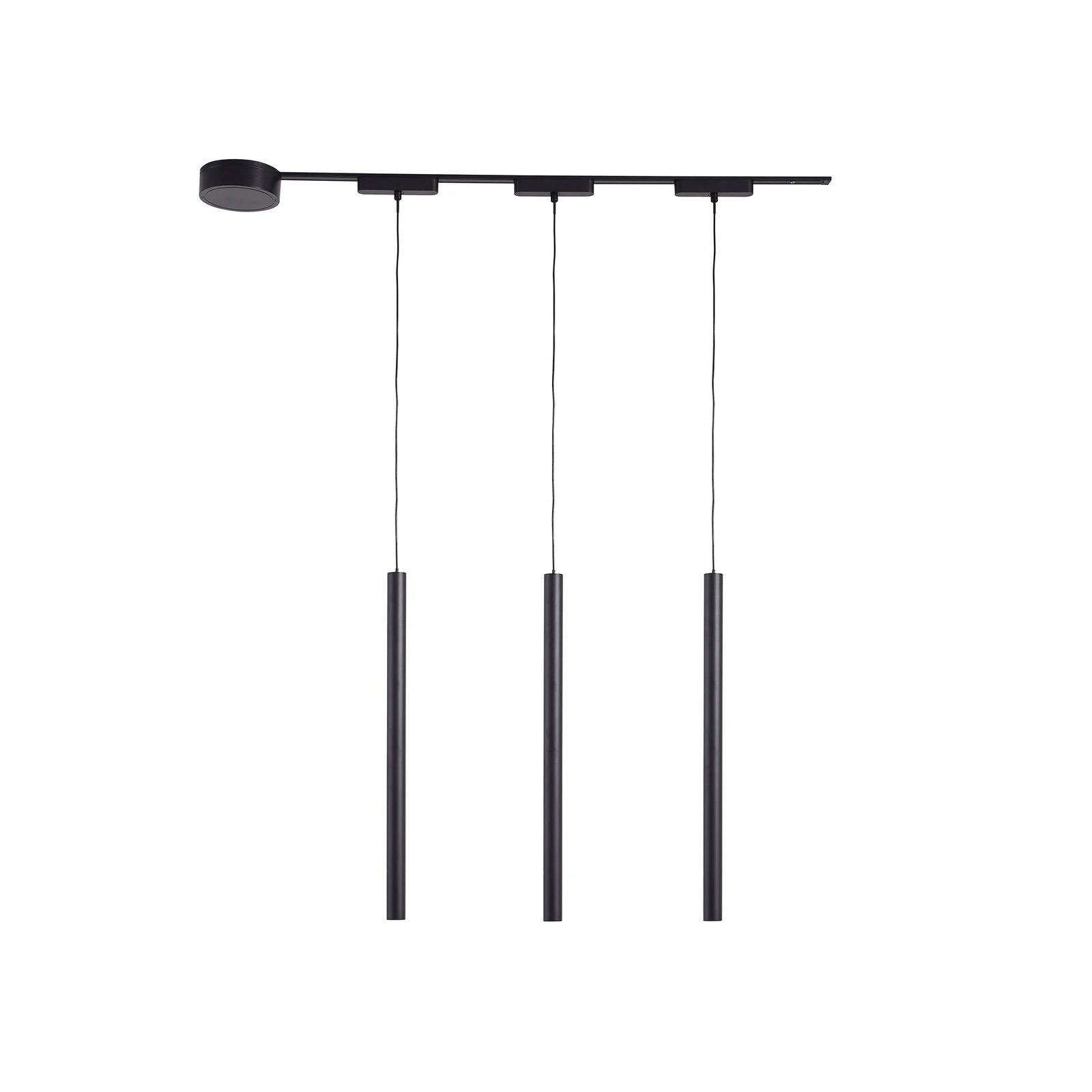 Track lighting system 48V Lumaro, pendant, tube bulb, 3-bulb, black