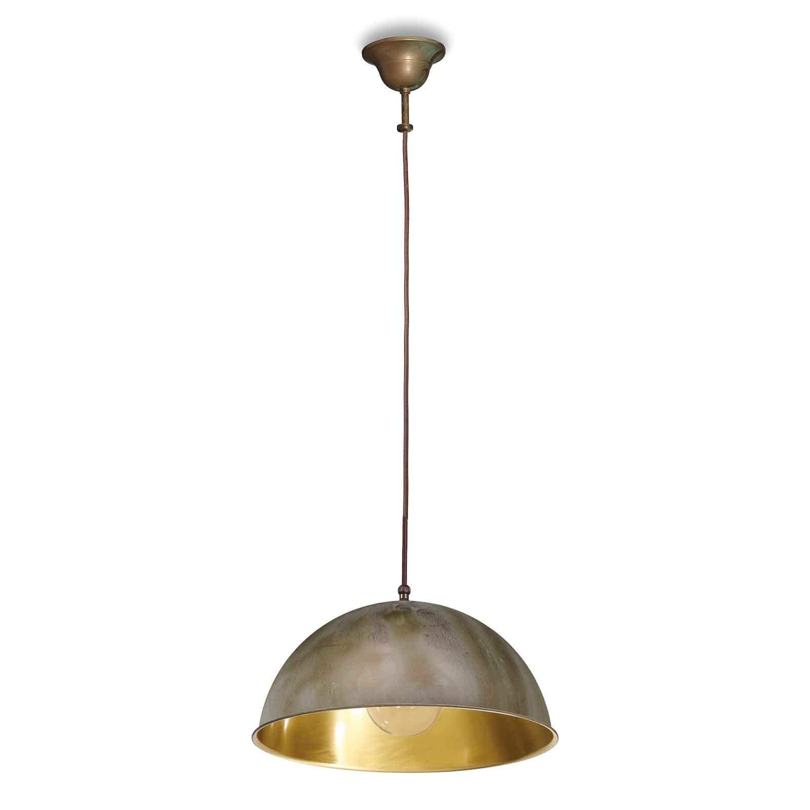 Circle hanging light, gold/antique brass, Ø 25 cm