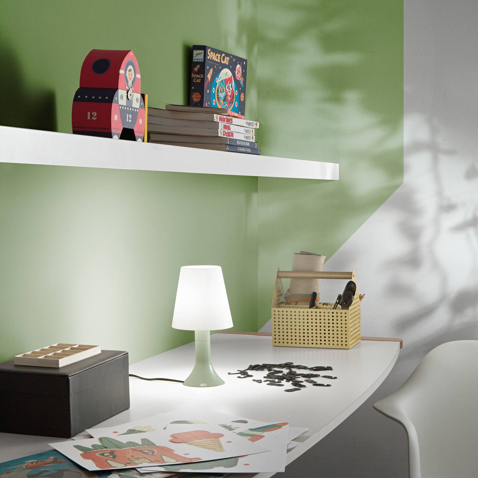 Tischlampe BINGO Lumetto, grün/weiß, Höhe 24,5 cm günstig online kaufen