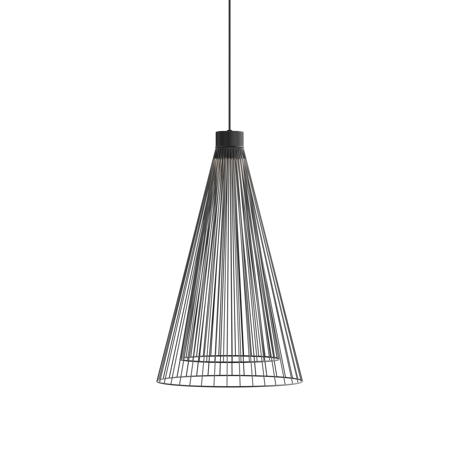 Karman LED-riippuvalaisin ulos Ikonika, musta, Ø 40 cm, IP55