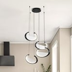 Lampada LED a sospensione Adele, Ø 75 cm, nero, metallo, a 4 luci.