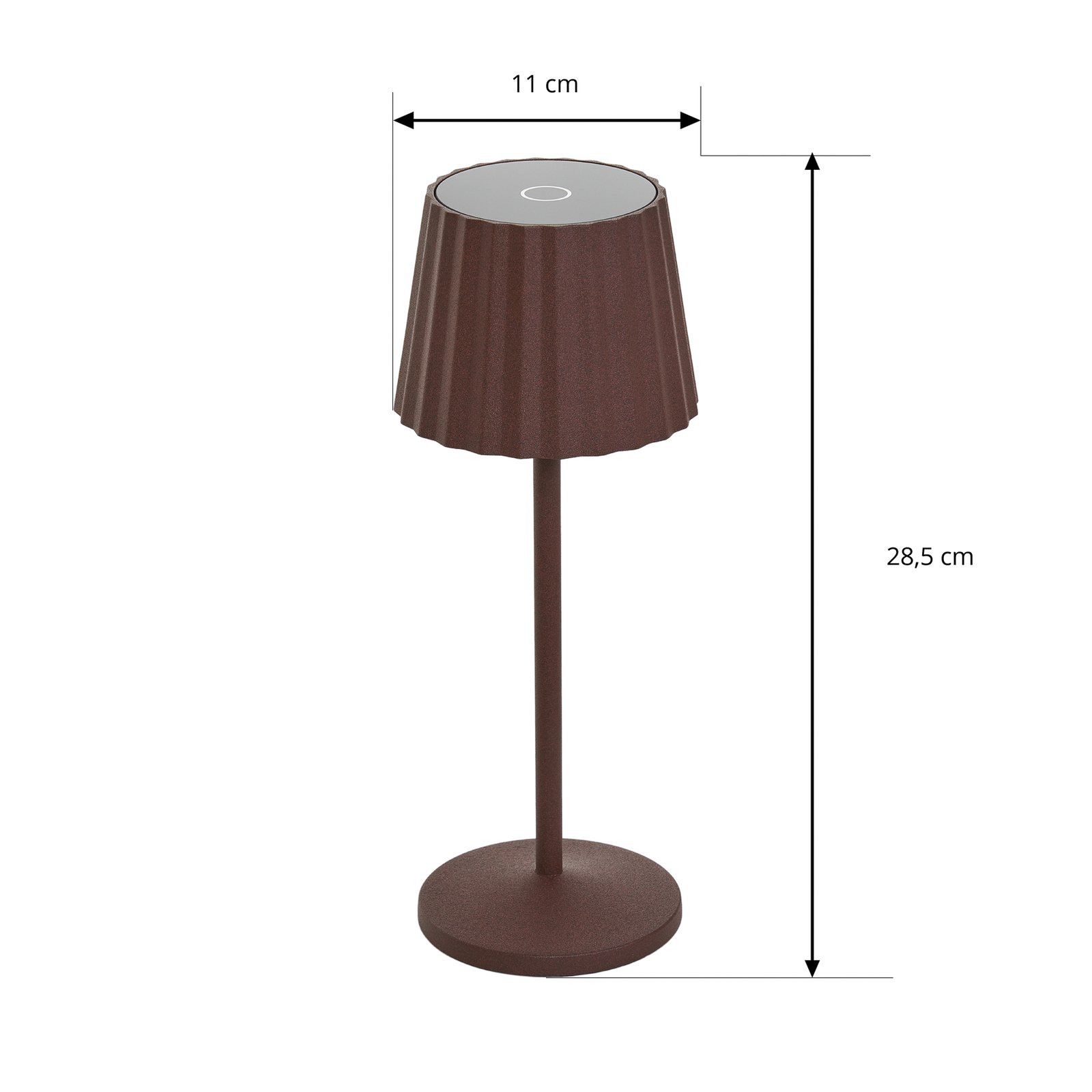 Lampă de masă reîncărcabilă cu LED Lindby Esali, maro ruginiu, set de 3