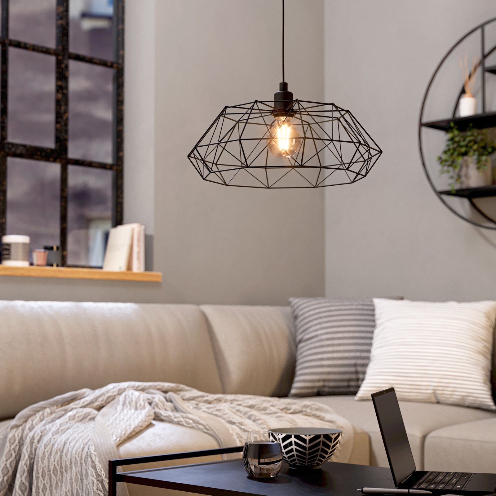 Hanglamp Carlton 2, zwart Ø 45,5 cm