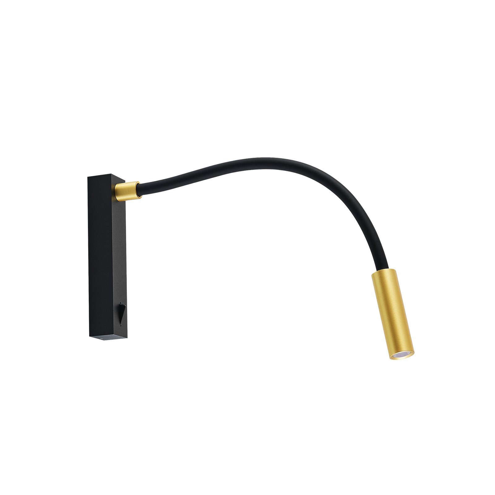 Candeeiro de parede LED Molto Luce Arok, preto/dourado, alumínio