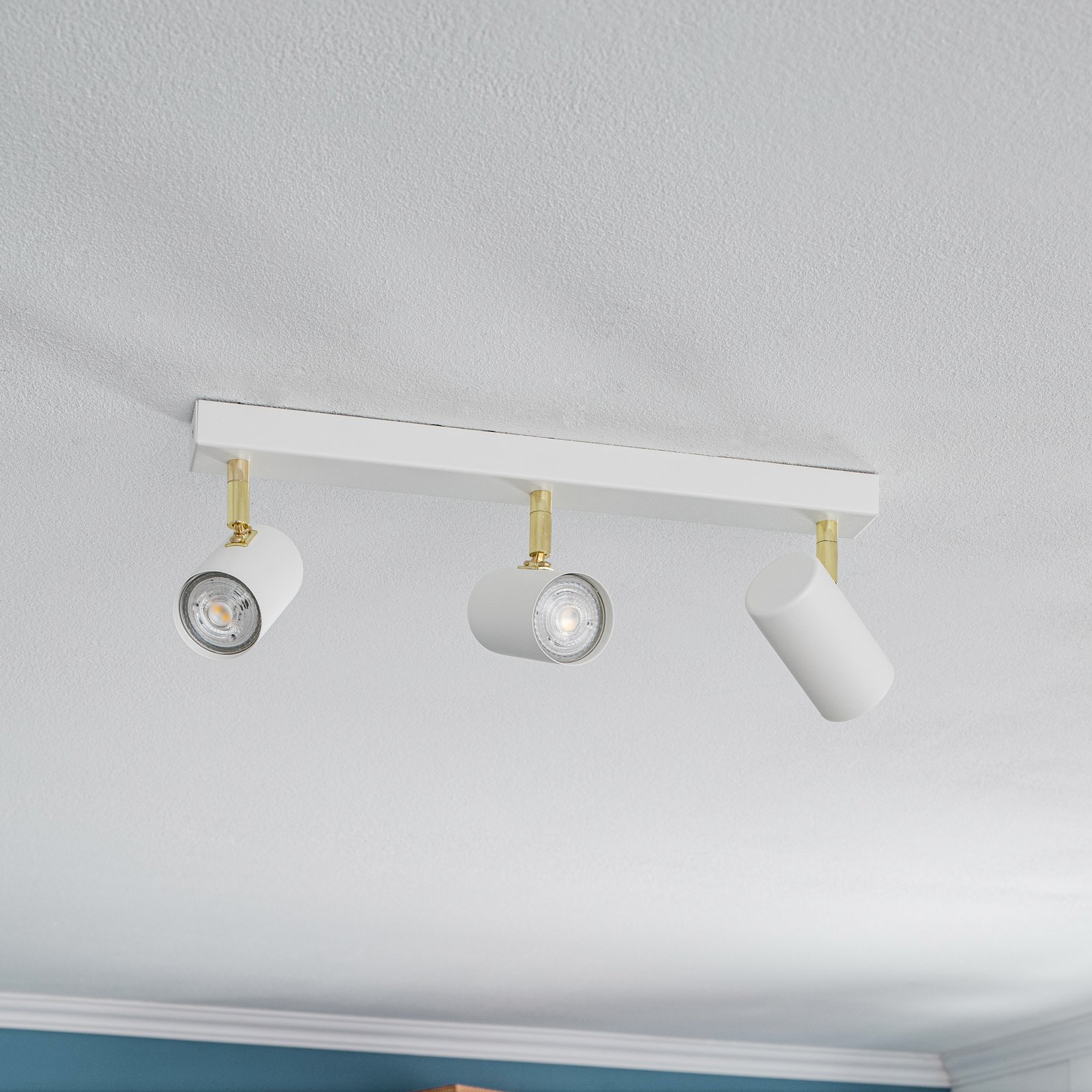 Spot pour plafond Lund blanc, à trois lampes