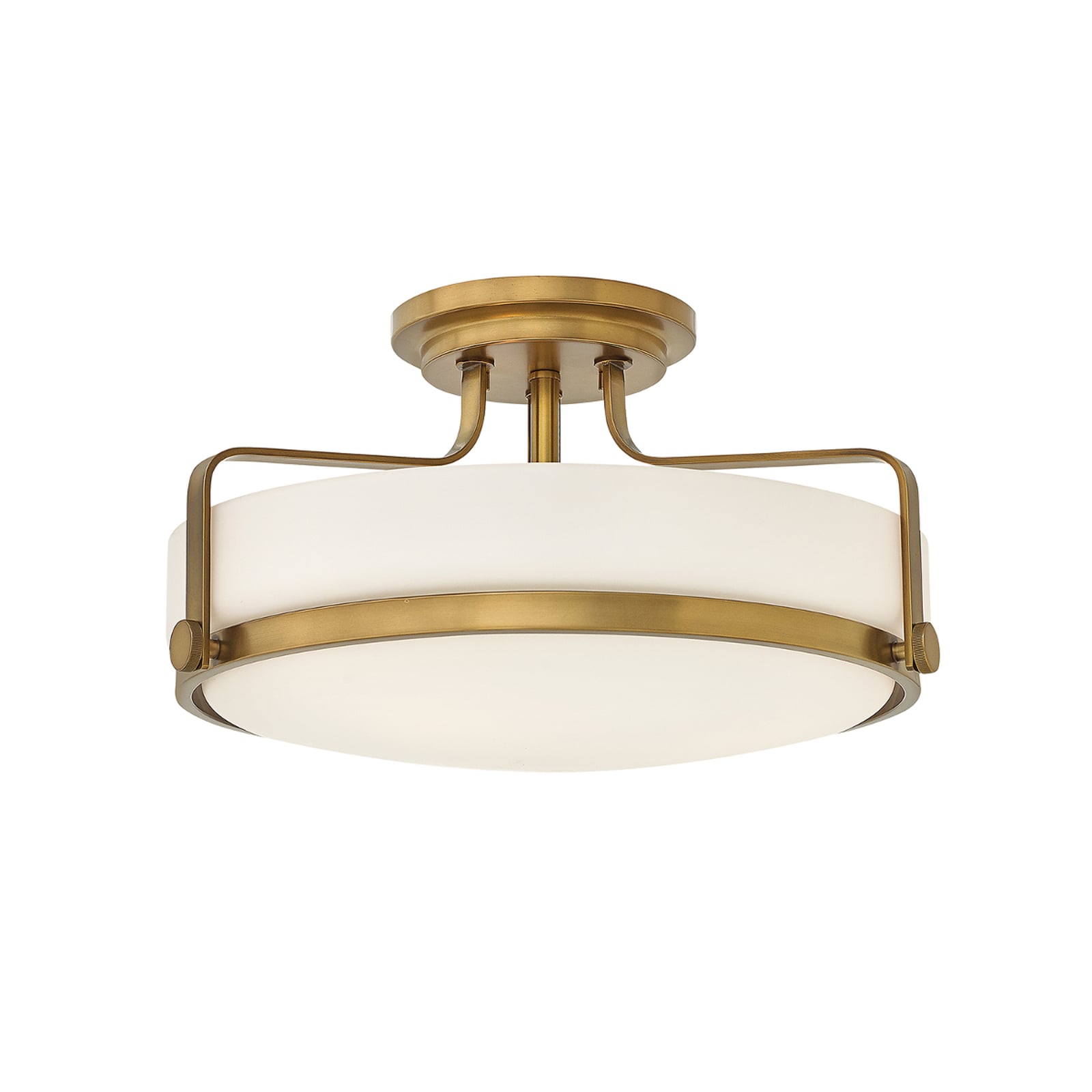 Harper loftlampe i antik messing, Ø 46 cm, metal/glas – HINKLEY