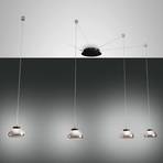LED hanging light Arabella 4-bulb black/grey/clear