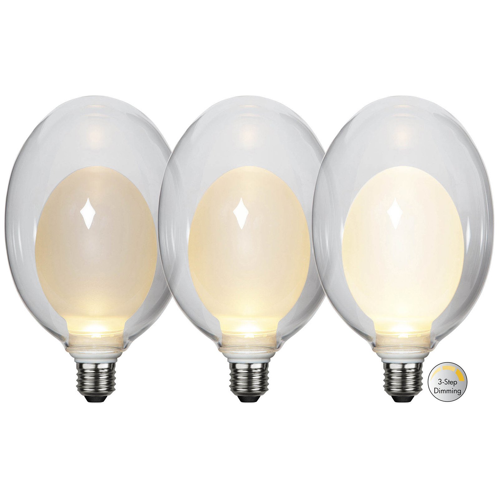 LED lamp Space E27 3,5W D120, opaal, 3-step dim