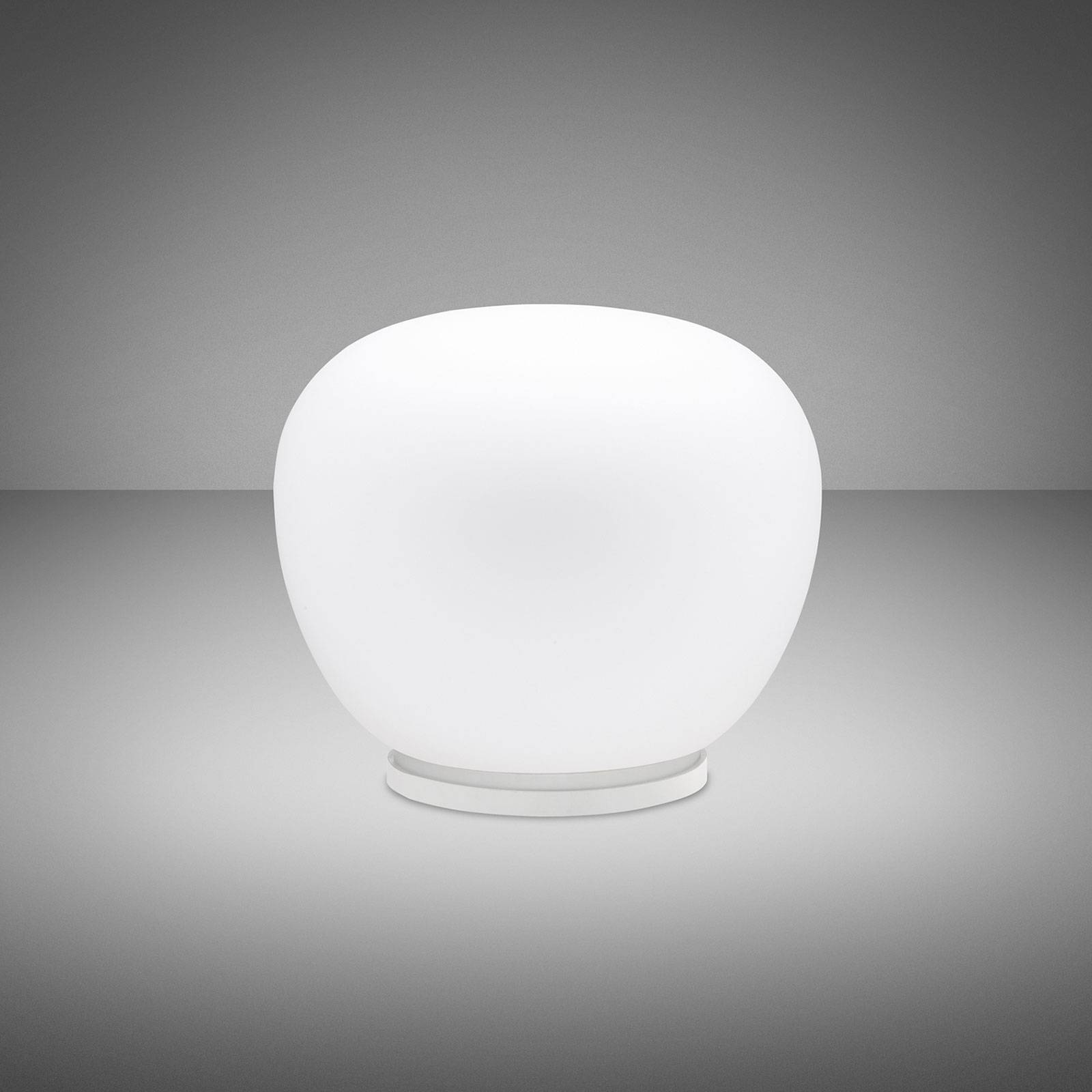 Fabbian Lumi Mochi table lamp, lying, Ø 30 cm, for Living / Dining Room, glass, metal, E27, 22 W, energy efficiency: A++, H: 26.5 cm