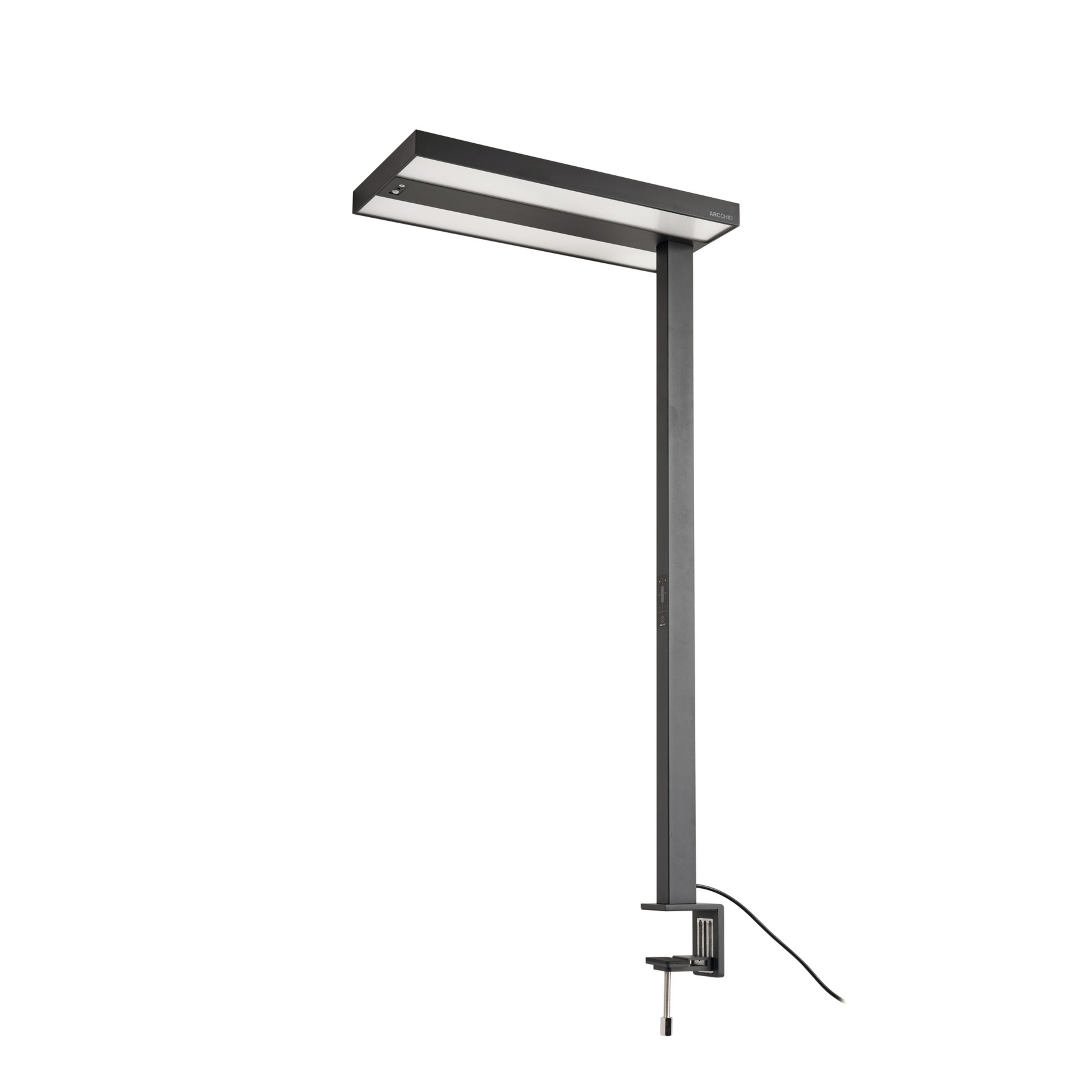 Logan LED clip-on light, black, dimmable, sensor - Arcchio