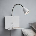 Logi wall light with shelf, white