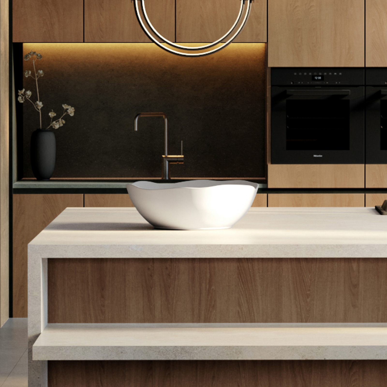 Miska Native, wysokość 16 cm, kamień, biała – 101 Copenhagen