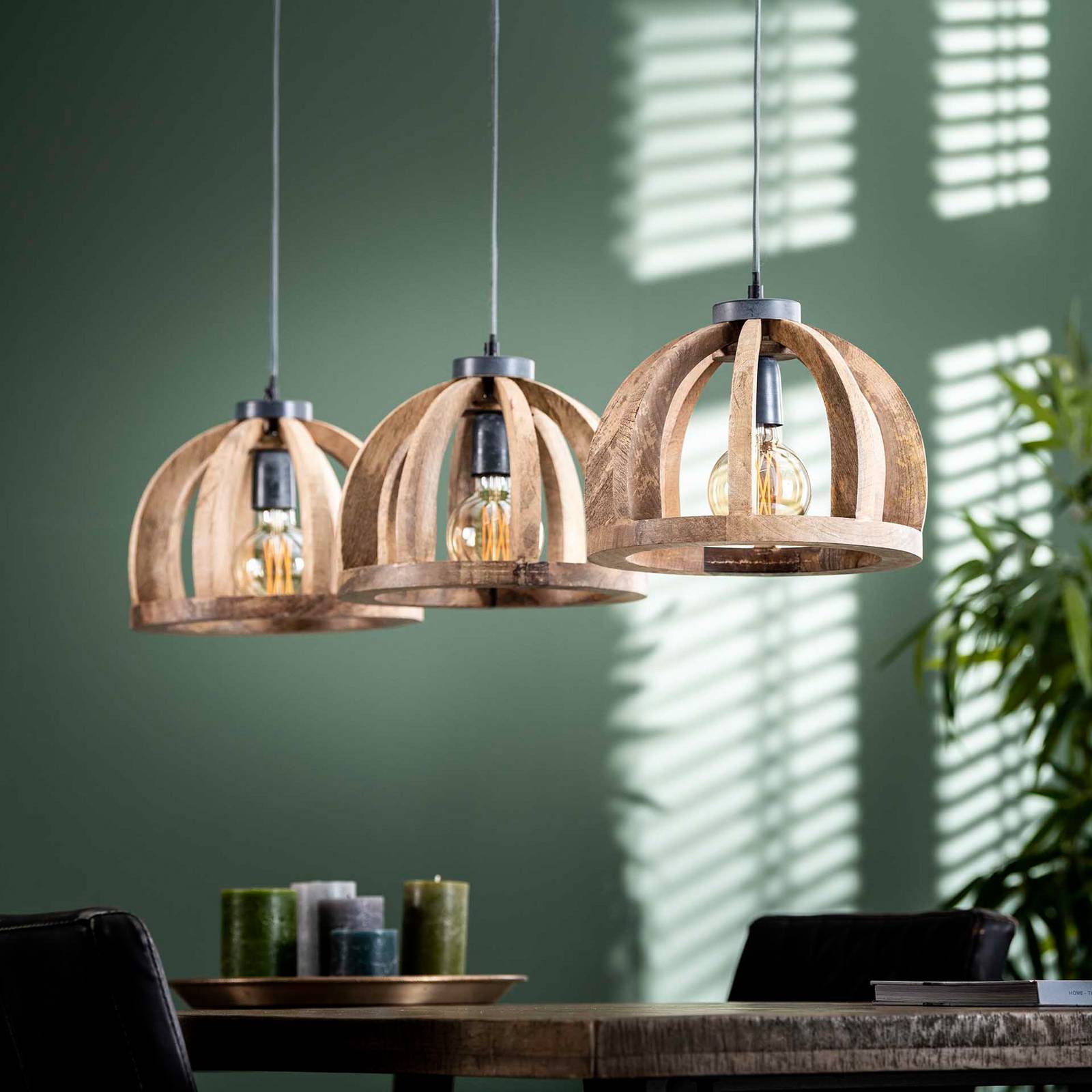 Zijlstra Vesterland Hanglamp voor woonkamer / eettafel - hout licht - pendellamp - dimbaar