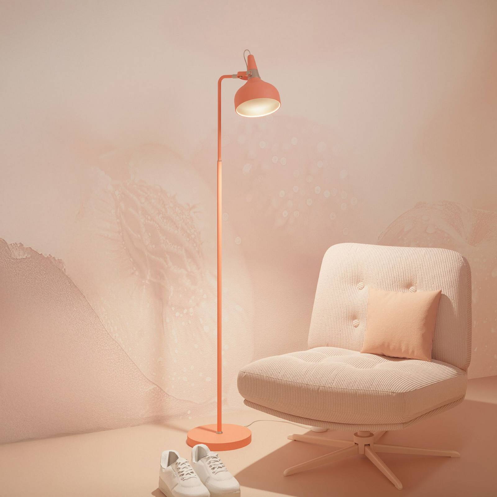 Lampa podłogowa Paulmann Juna STYLE, brzoskwiniowa, wysokość 158 cm, metalowa