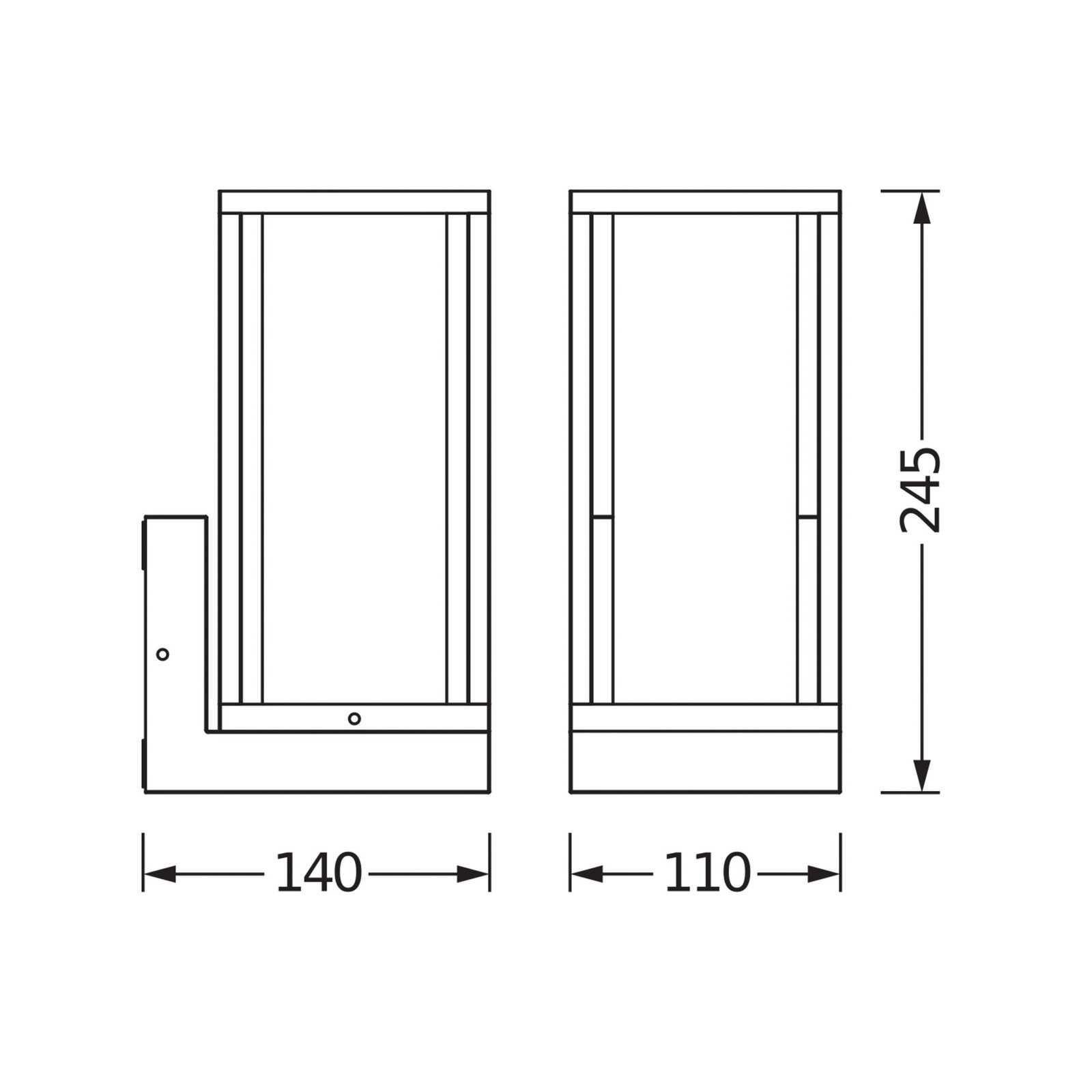 Candeeiro de parede exterior OSRAM ENDURA CLASSIC FRAME, cinzento escuro IP44