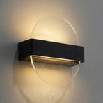 Lucande LED-Wandlampe Narkelo, schwarz/klar, CCT, IP44