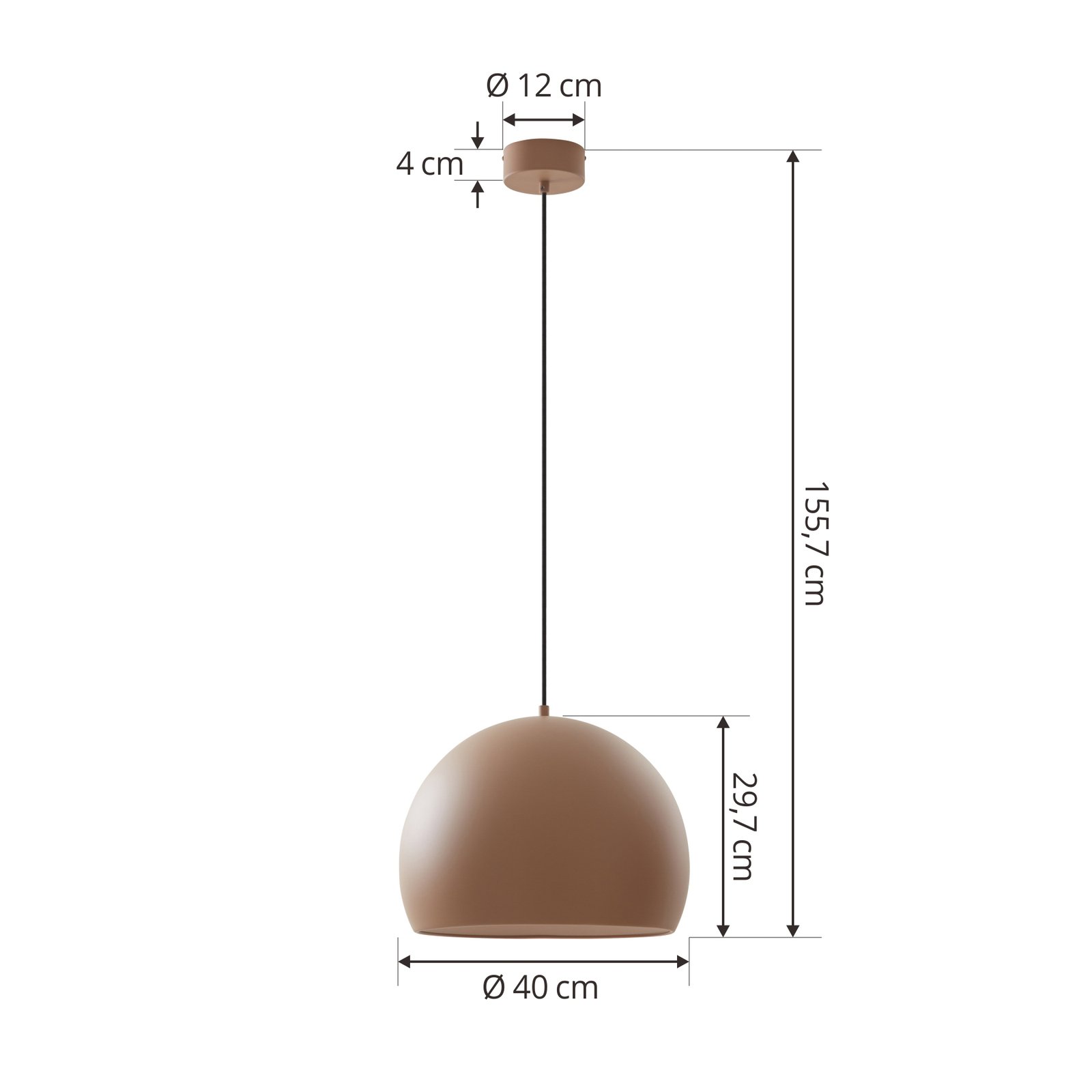 Lucande LED pendant light Lythara, brown, Ø 40 cm, aluminium