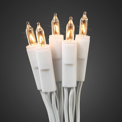 Mini-Lichterkette Kabel weiß m. Schalter 20-flg.