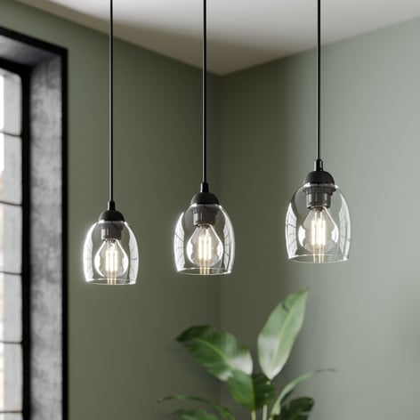 Brilliant pendant lamp 3-bulb smoke