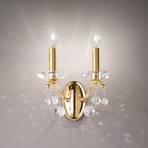 Wandlamp Carmen II, kristalglas, 24 K verguld