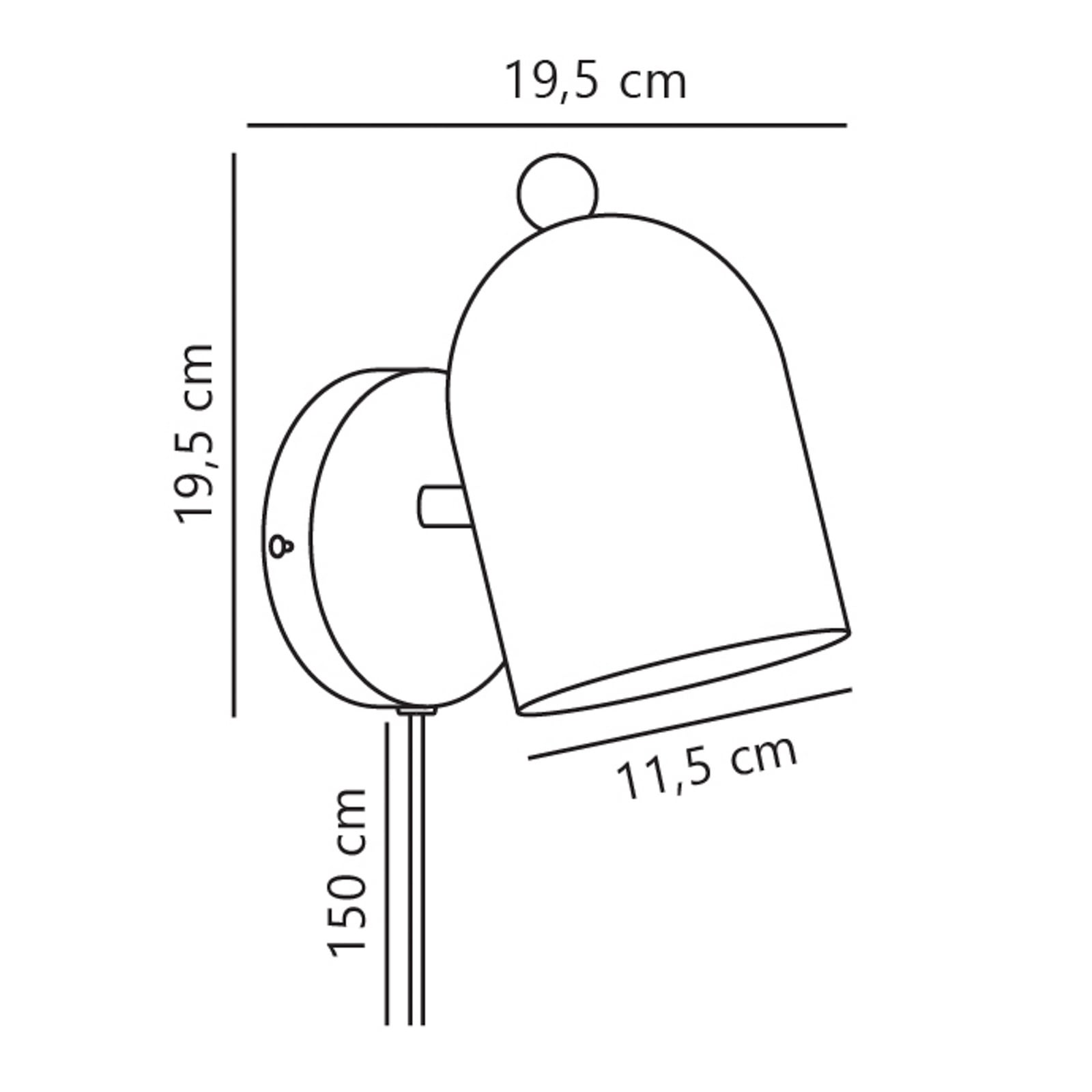 Wandleuchte Gaston mit Kabel und Stecker, Metall, grün