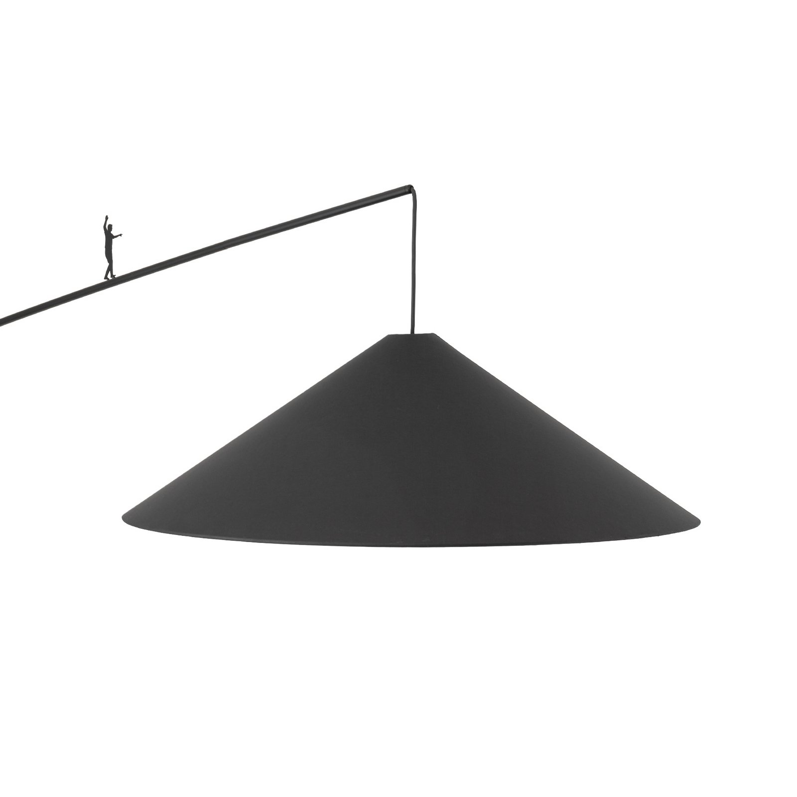 Bogenleuchte Poise, schwarz, Stahl, Textil, Ausladung 260 cm Bogenleuchte Poise, schwarz, Stahl, Textil, Ausladung 260 cm