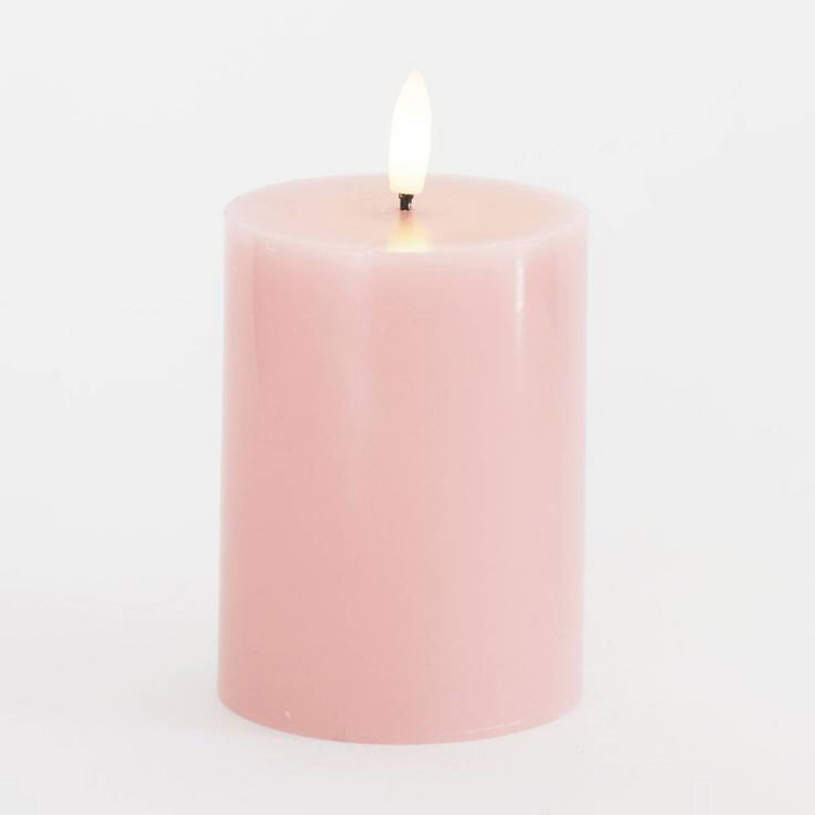 LED-Kerze Sille, pink, Höhe 10 cm, Wachs, Batteriebetrieb