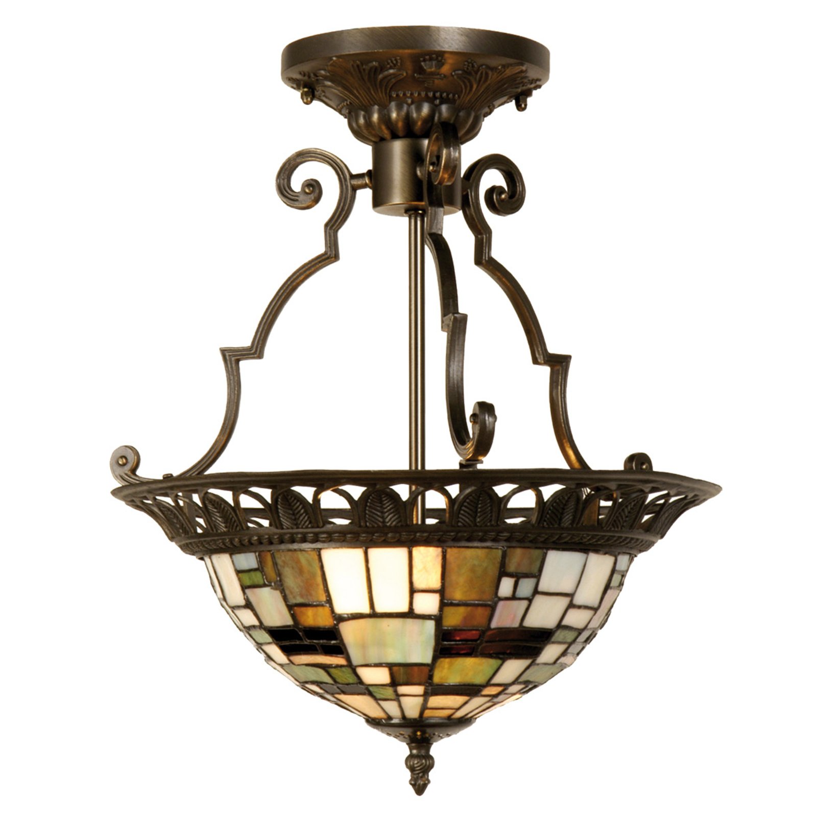 Villads - lampada da soffitto in stile Tiffany