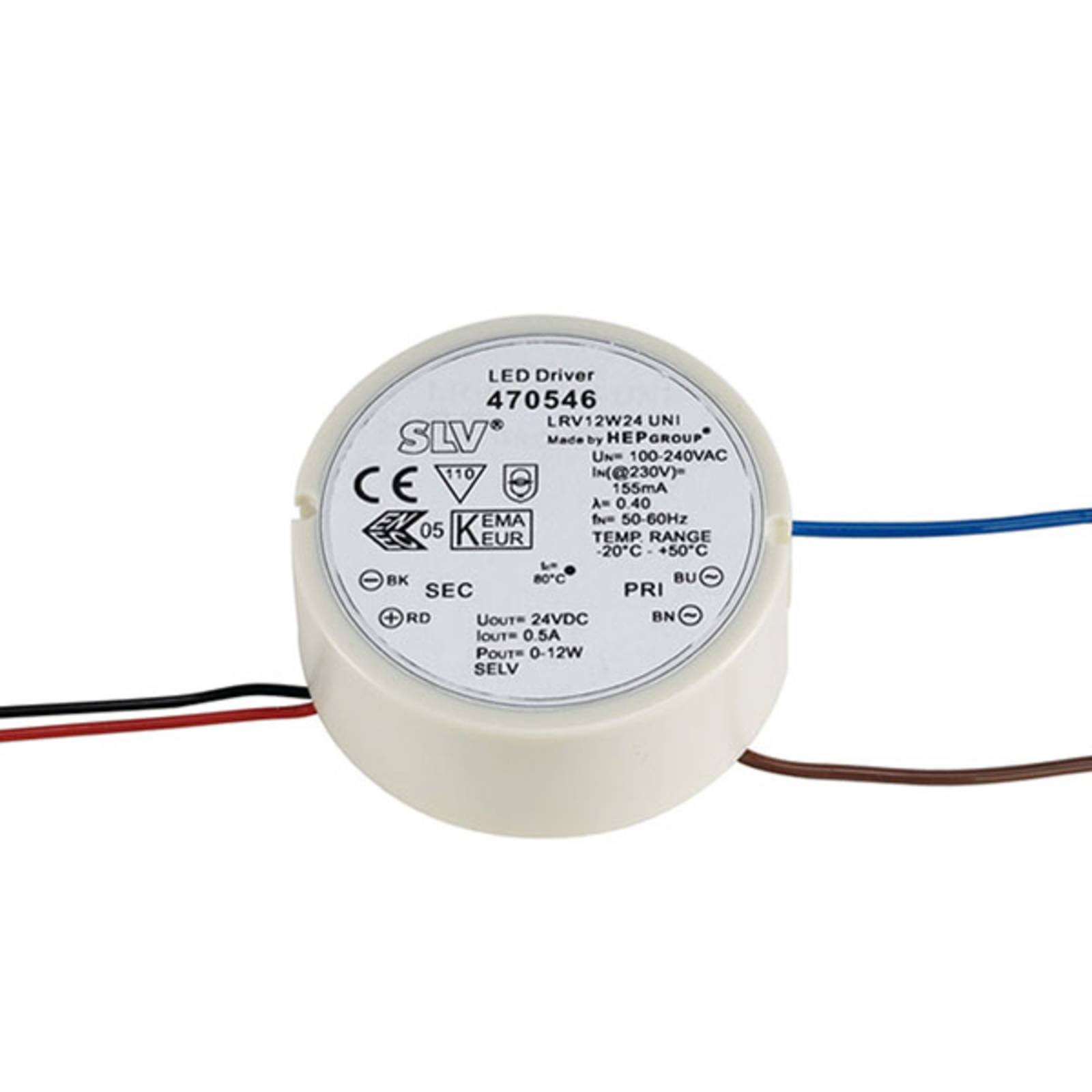 LED power supply 24 V DC/12 W round for switch box