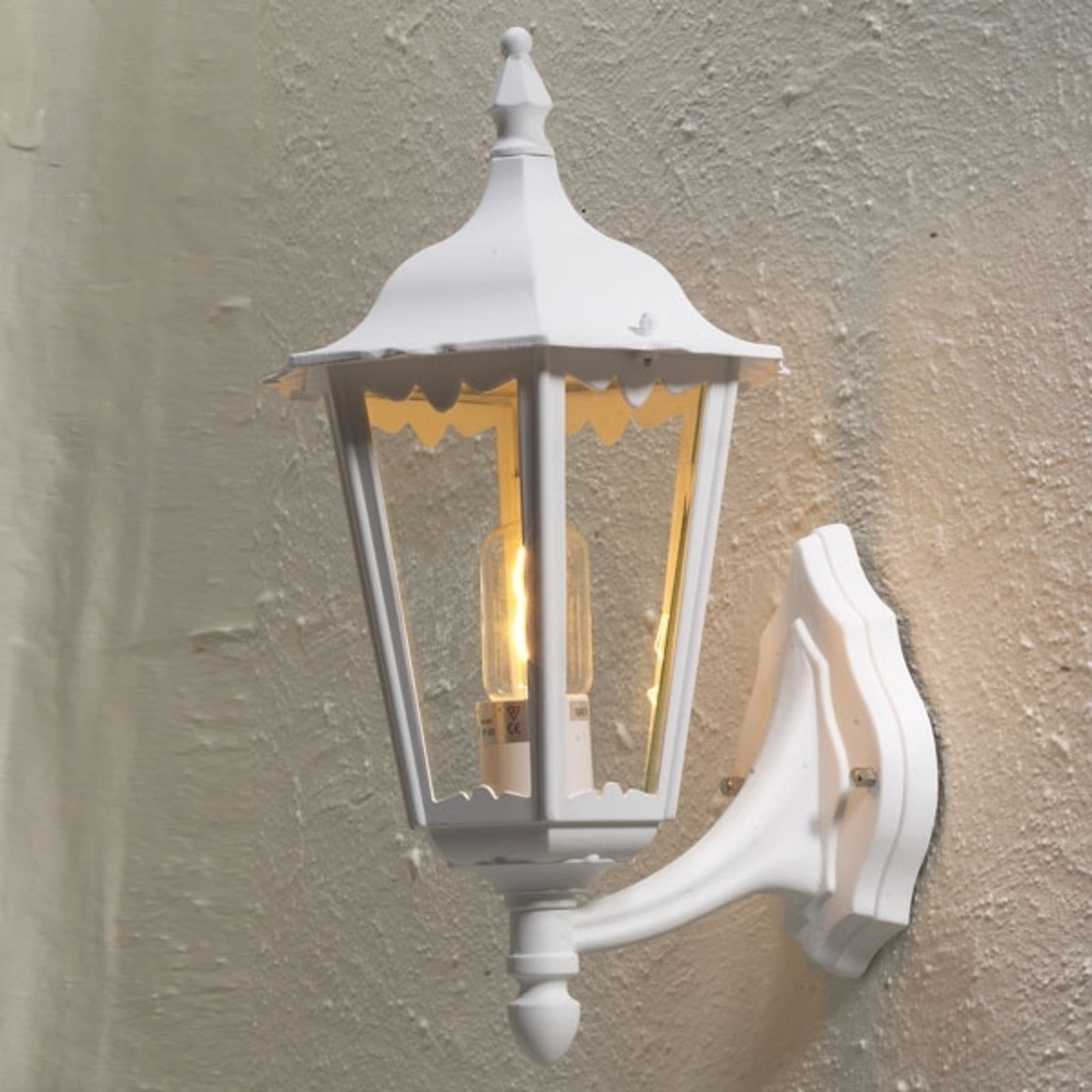 Konstmide Firenze outdoor wall light, standing, 48 cm, white, aluminium, glass, E27, 100 W, energy efficiency: A++, W: 23.5 cm, H: 48 cm