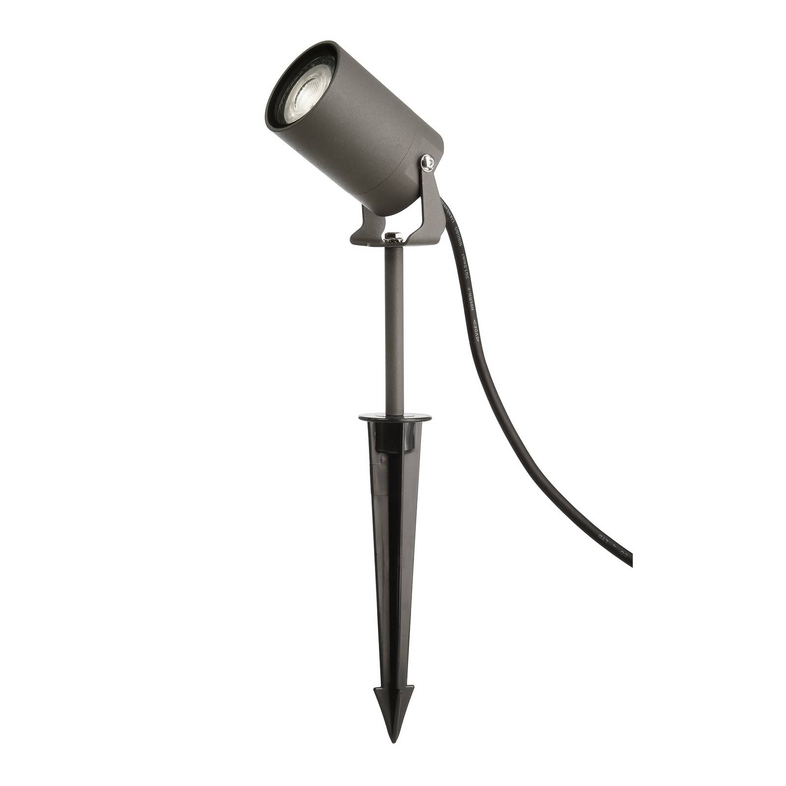 Erdspießstrahler Spiky, Ø 6 cm, grau, schwenkbar, IP65, GU10 günstig online kaufen