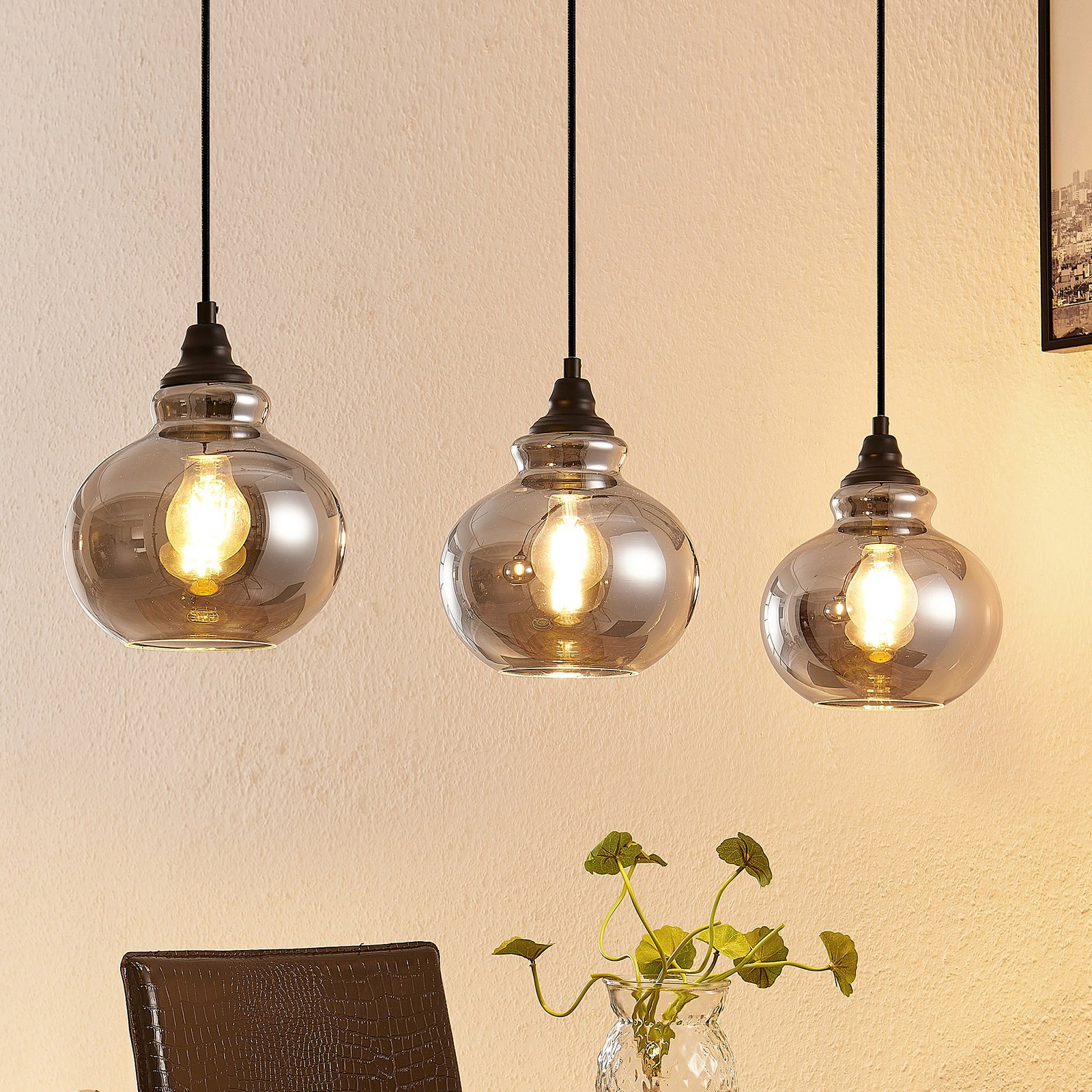 Lindby Temari hanging light, 3-bulb