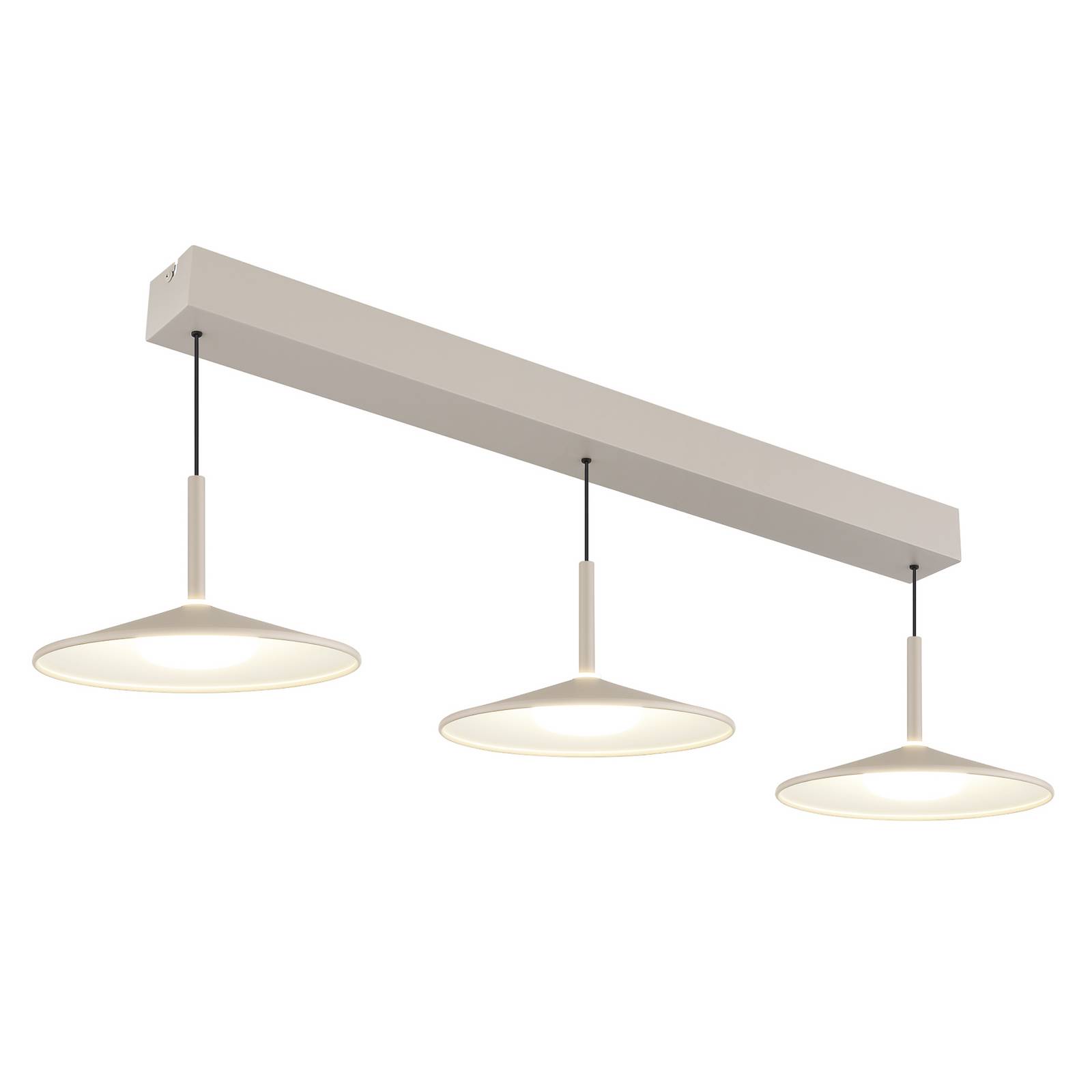 LED-Hängeleuchte Lampone sandfarben Länge 95 cm Metall 3-fl.