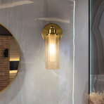 Wandleuchte Imperial, 1-flammig, Stahl, Glas, IP44