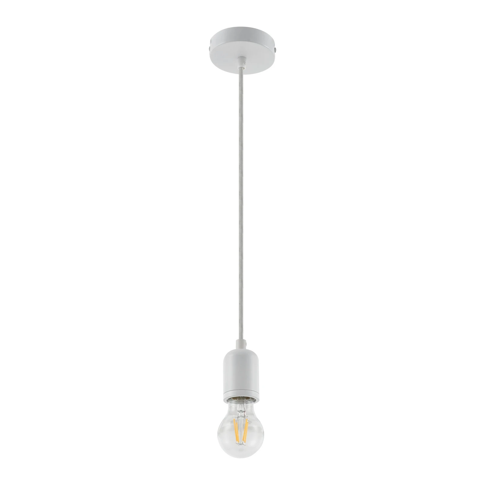 Lampada a sospensione Lindby Hattie, portalampada E27, bianco, Ø 4,7 cm