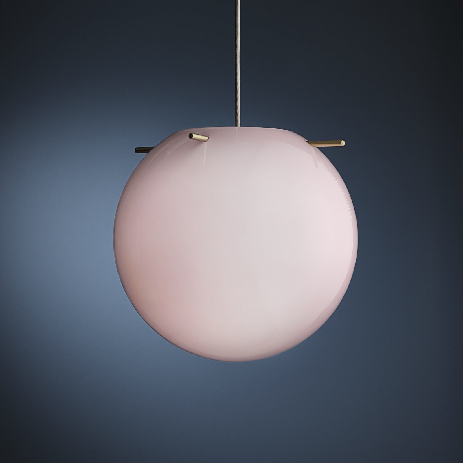 FRANDSEN hanglamp Koi, glas, roos/messing, Ø 32 cm