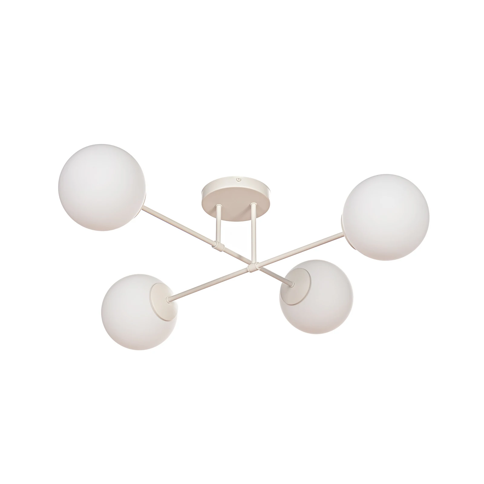 Moon plafondlamp, 80 cm, 4-lamps, zandkleurig, glas, E27