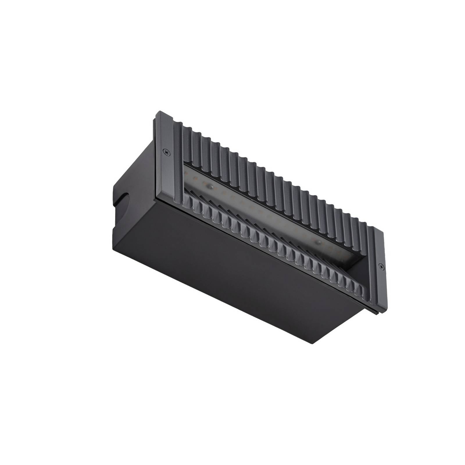 Lucande LED-Wandeinbauleuchte Tavion, 25 cm, anthrazit, IP65