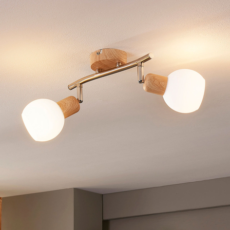 Spot LED en bois Svenka à 2 lampes