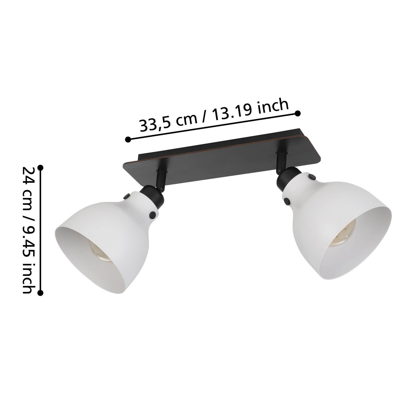 Matlock downlight, lengde 52 cm, grå/svart, 2 lyskilder.