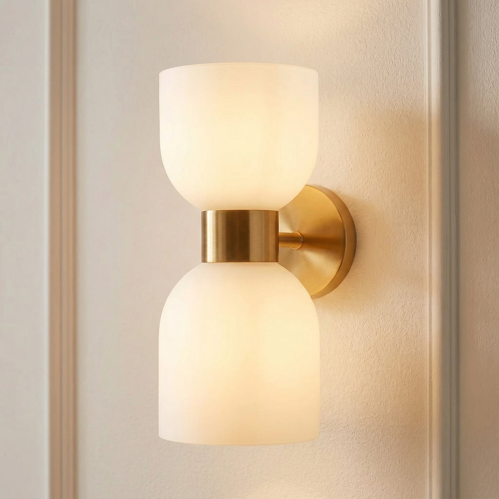 Aplică Memory sticlă bronz/alb 2 lumini