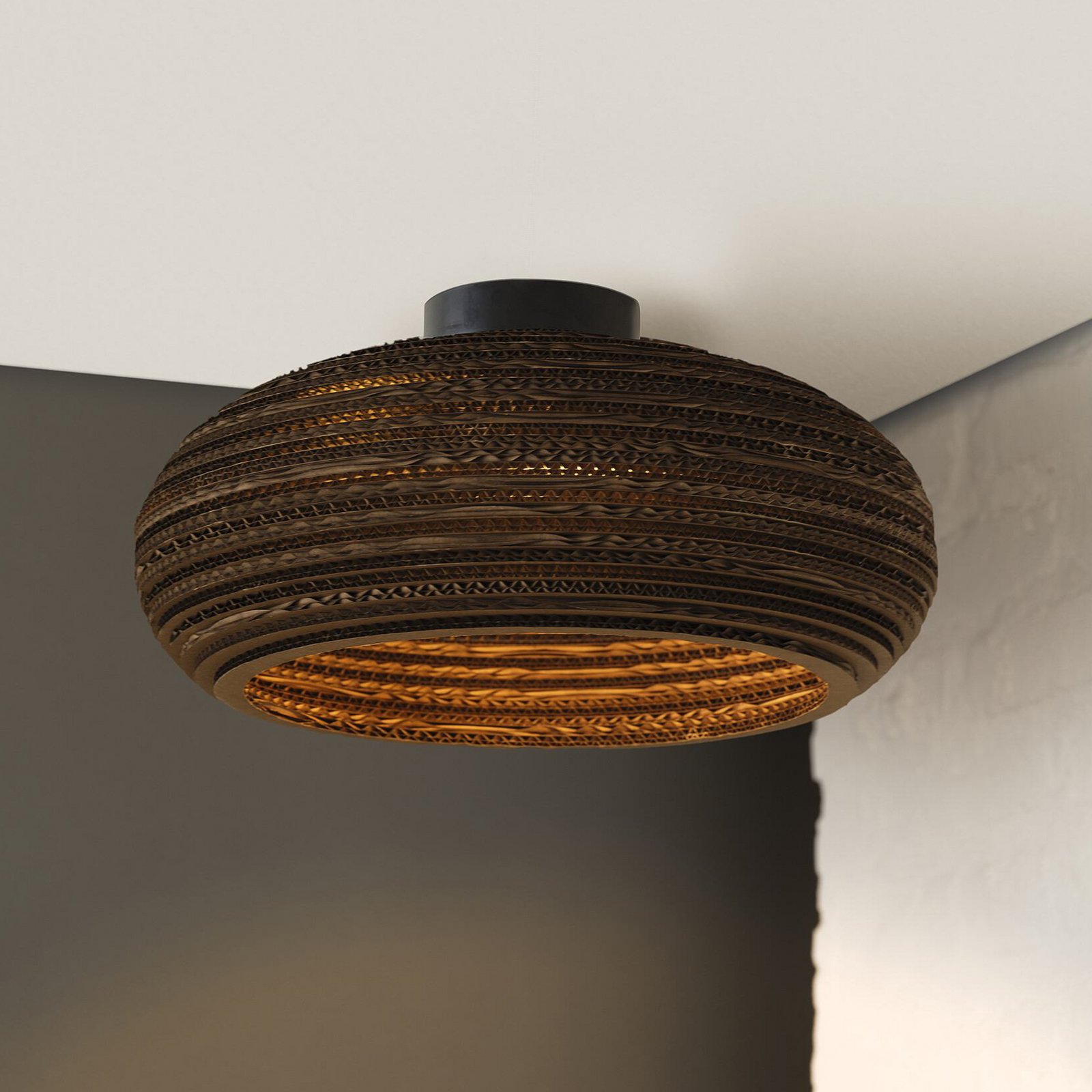 Lampa sufitowa OSRAM DROP, brązowa, Ø 40 cm, tektura falista, E27