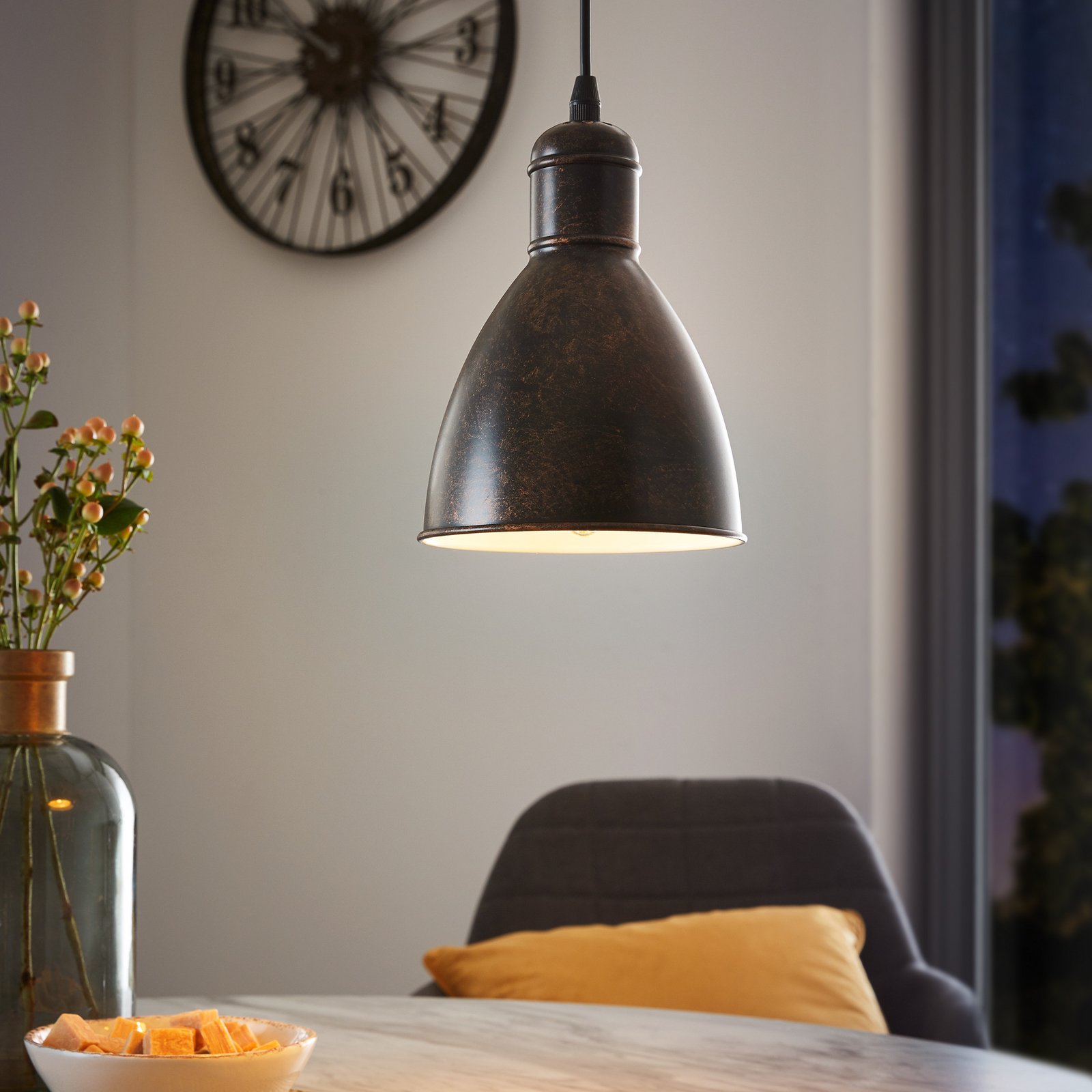 Priddy 1 vintage-riippuvalo 1-lampp antiikkikupari