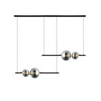 LED pendant light 22234, 105 cm long, black/smoke