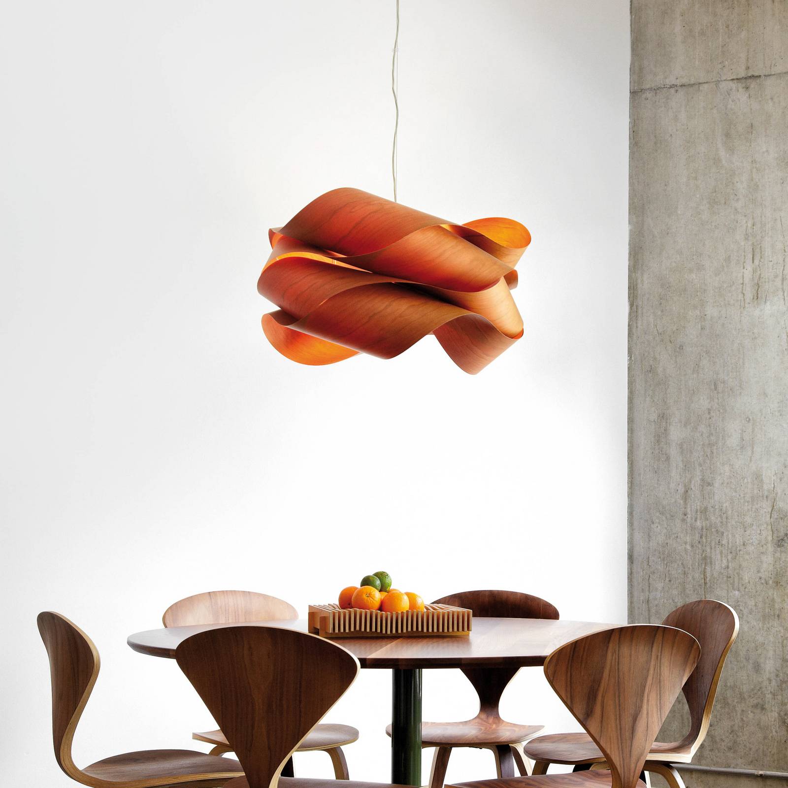 LZF Hängelampe Link, kirschholz-/nickelfarben, Ø 69 cm, Holz günstig online kaufen