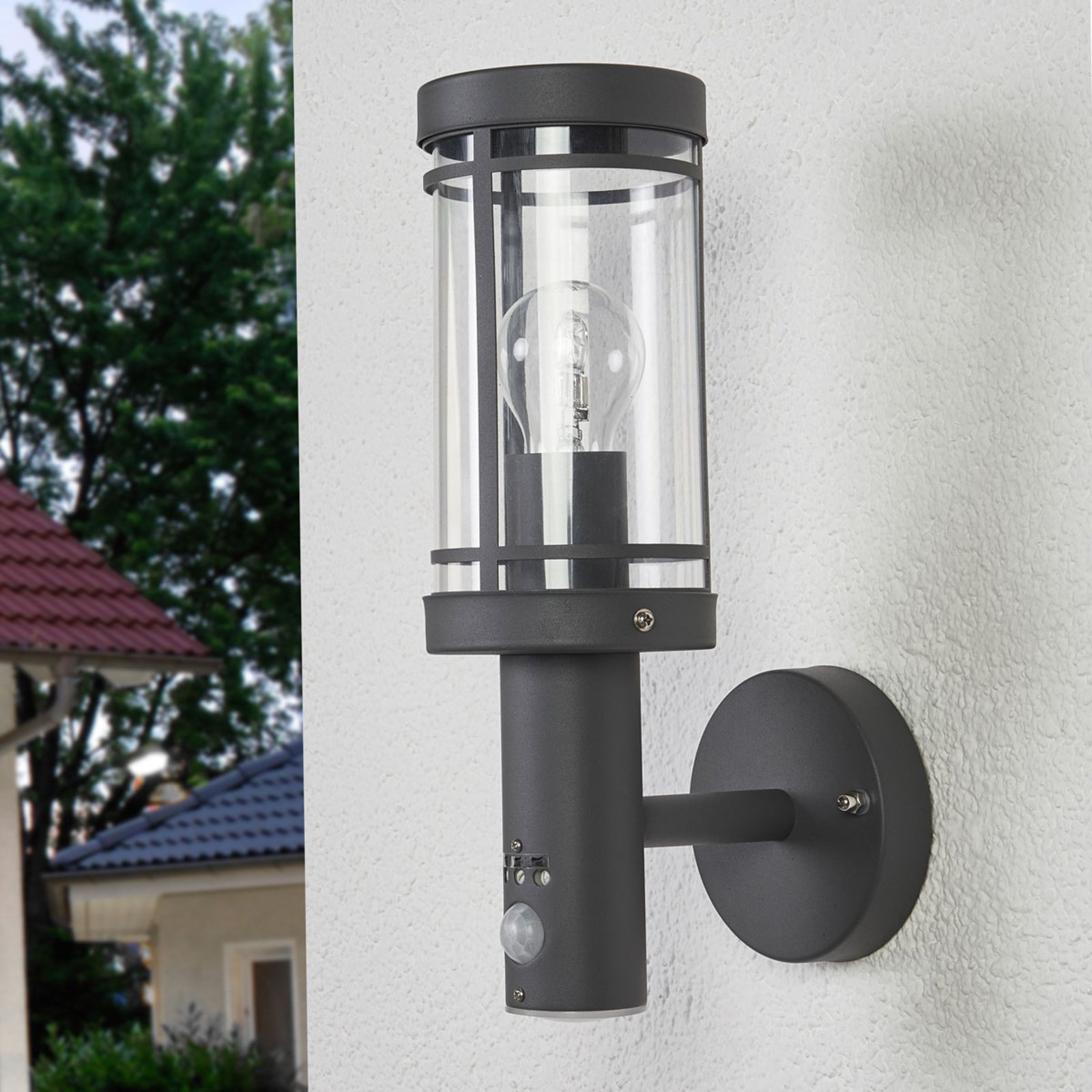 Djori Outdoor Wall Lamp w/Sensor Dark Grey - Lindby
